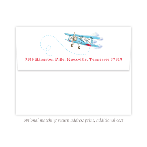 Biplane Stationery Return Address Print