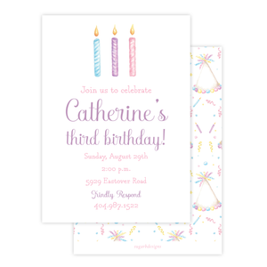 Birthday Candles Colorful Birthday Invitation