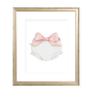 Bloomers and Bow Pink Portrait Watercolor Print