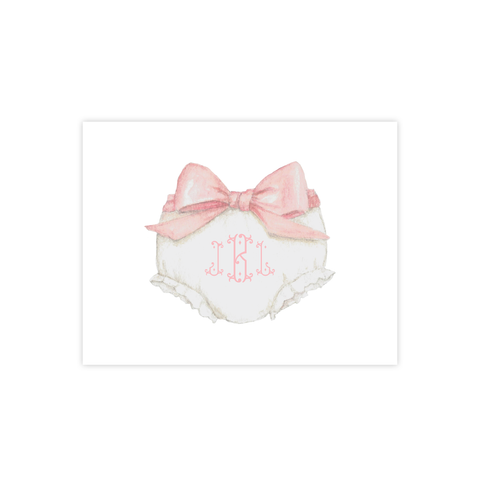 Bloomers and Bow Pink Fold Over Stationery