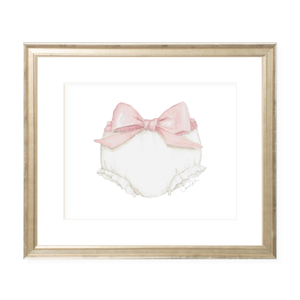 Bloomers and Bow Landscape Pink Watercolor Print