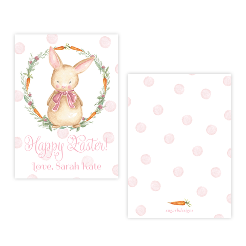 Boo Boo Bunny Pink Happy Easter Party Favor Gift Tag