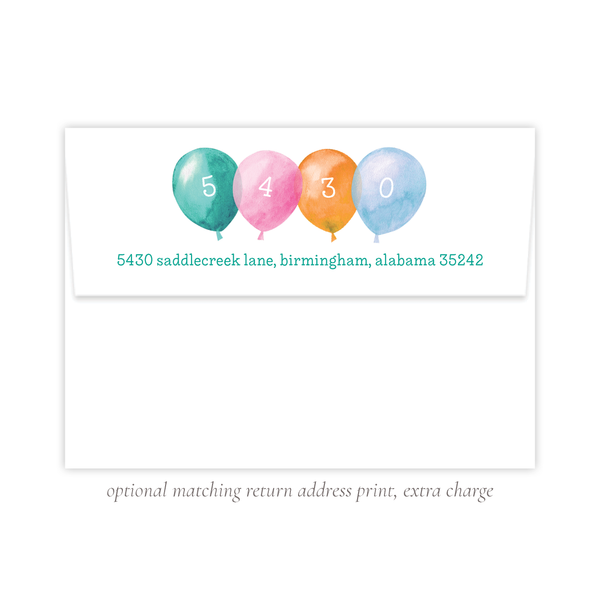 Bright Balloons Birthday Invitation