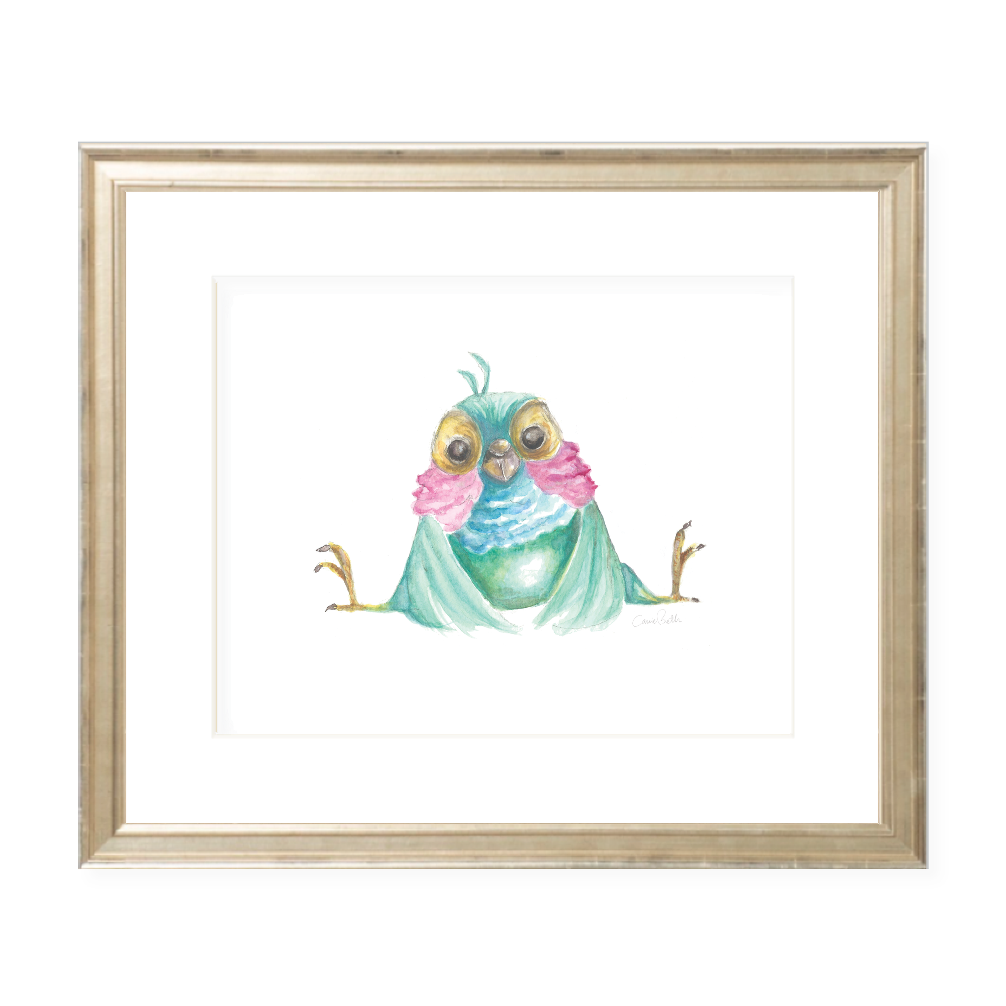 Bubbly Bird Watercolor Print