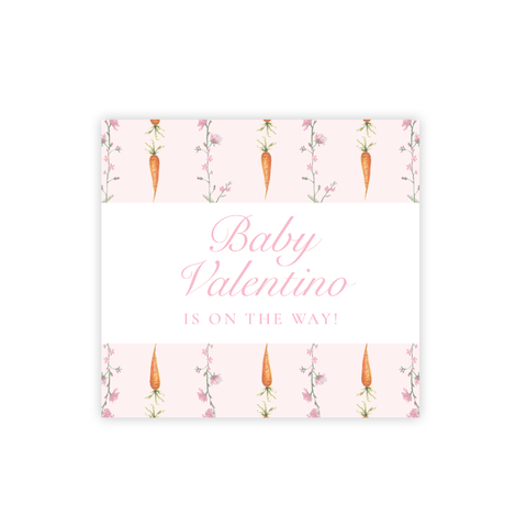 Bunny and Bow Pink Beverage Label