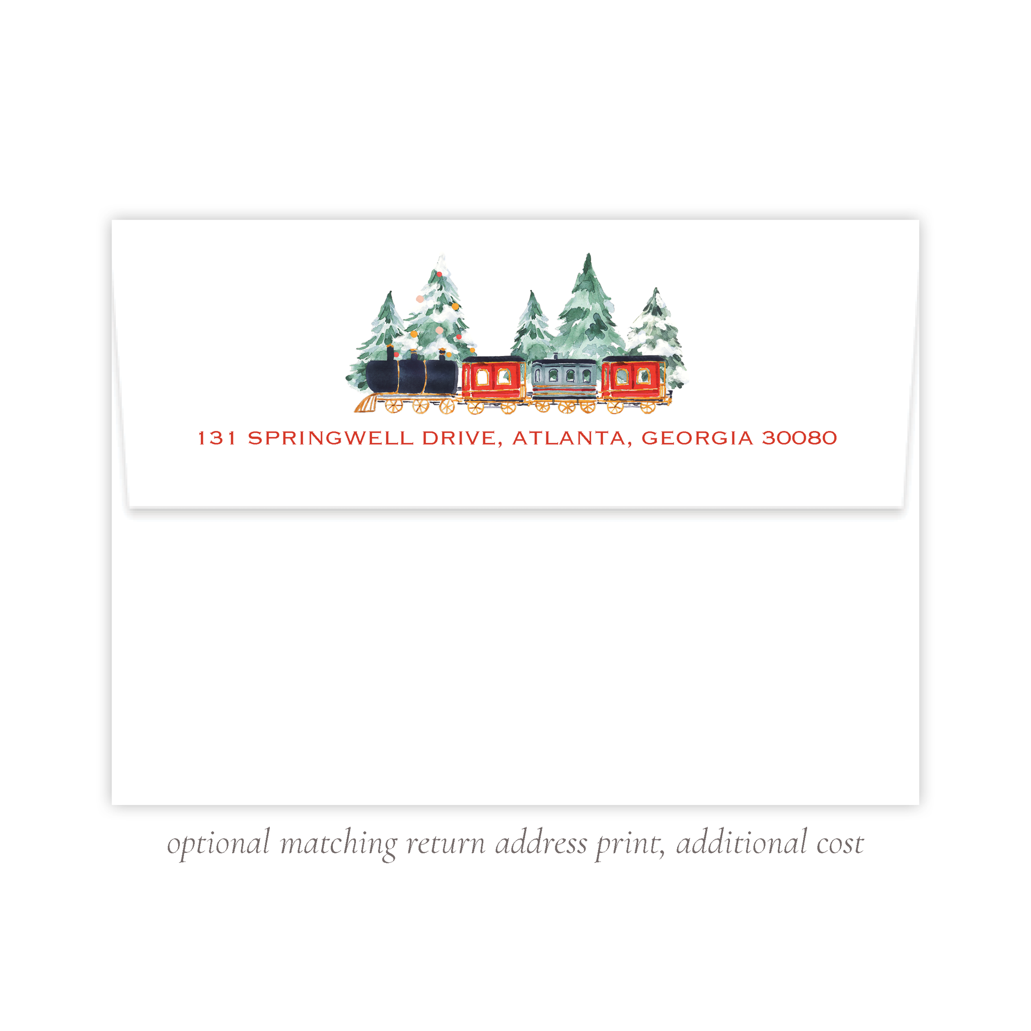 Choo Choo Christmas A7 Return Address Print