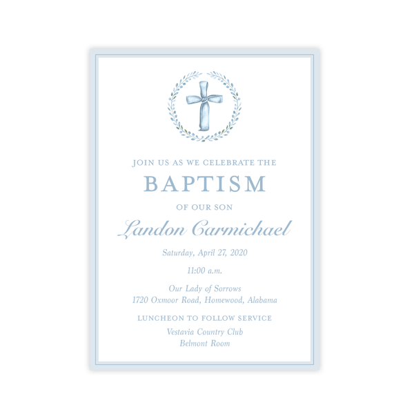 Cayden's Cross Baptism Invitation