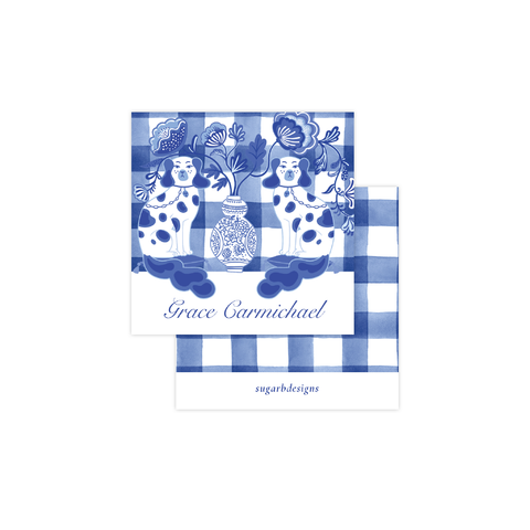 Chin Chin Pups in Blue Calling Card