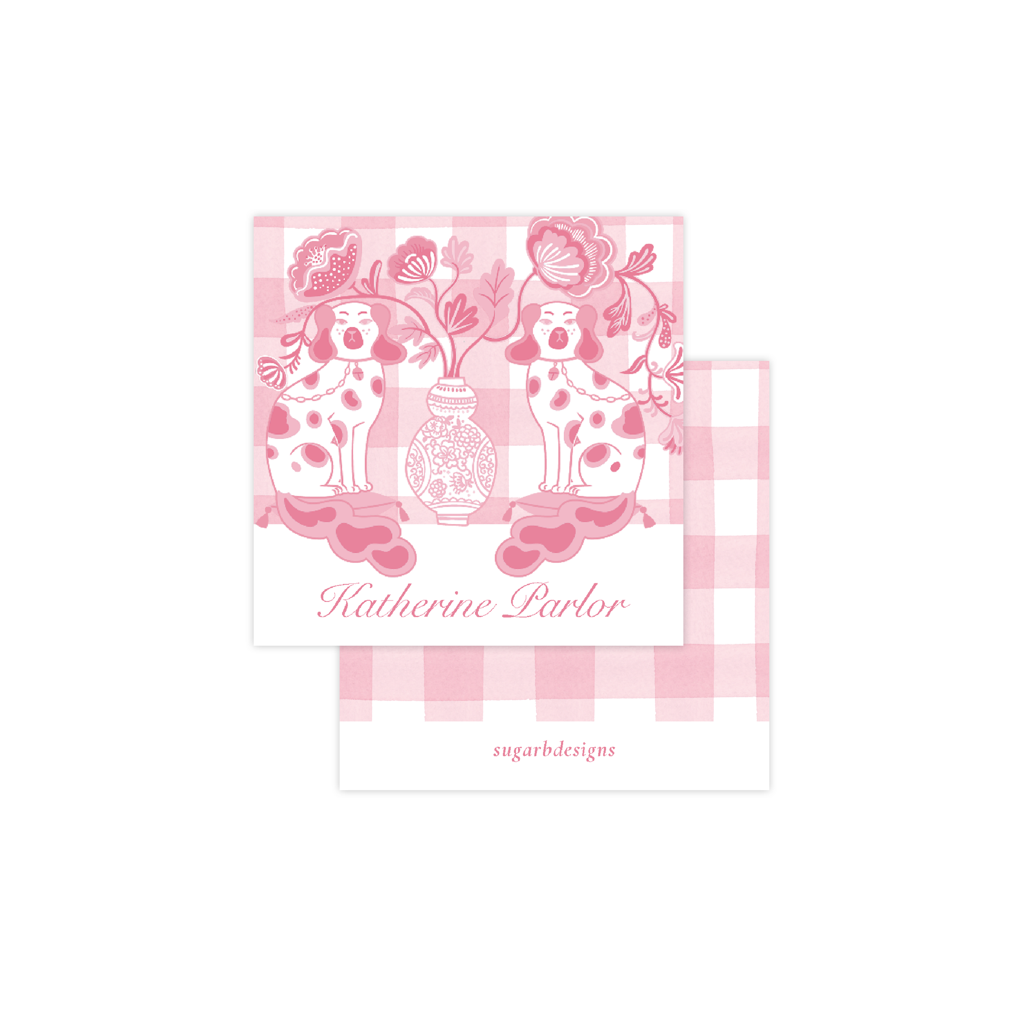 Chin Chin Pups in Pink Calling Card
