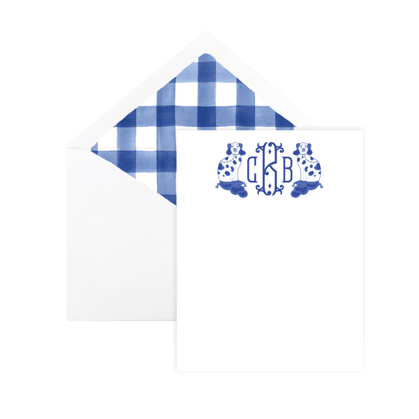Chin Chin Pups in Blue Flat Stationery