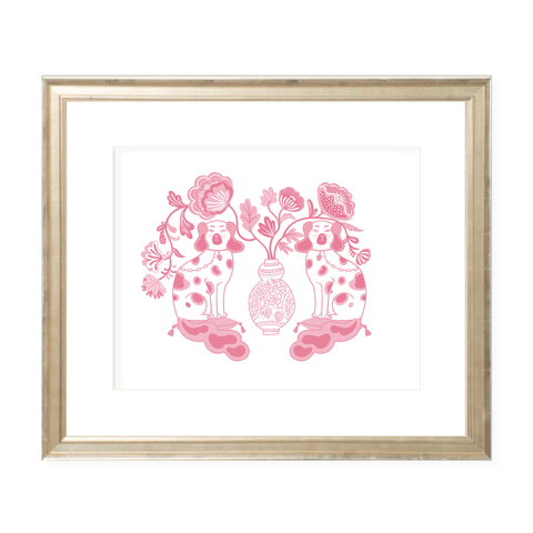 Chin Chin Pups in Pink Landscape Graphic Print