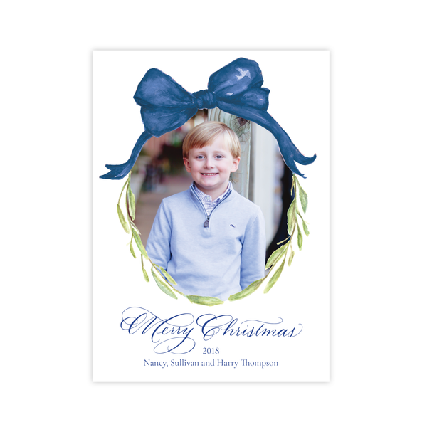 Christmas to Remember Blue Vertical Christmas Card