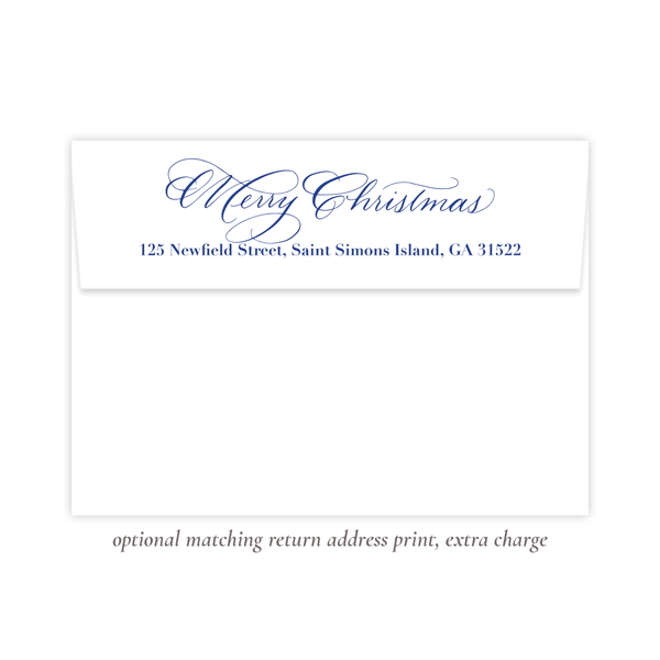Christmas to Remember Blue Vertical Christmas Card