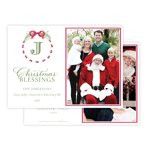 Collins Bow Red Change of Address Christmas Card