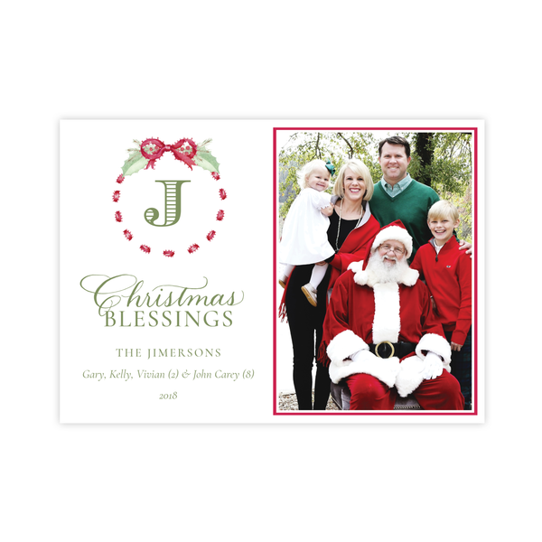 Collins Bow Red Change of Address Christmas Card