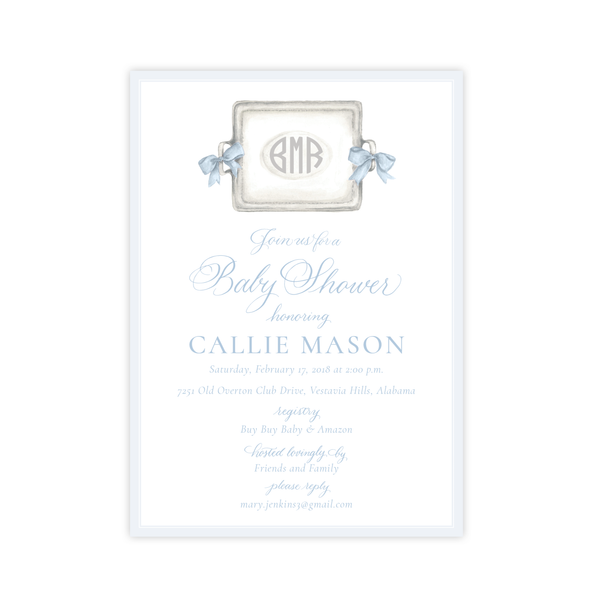 Crawford in Blue Baby Shower Invitation