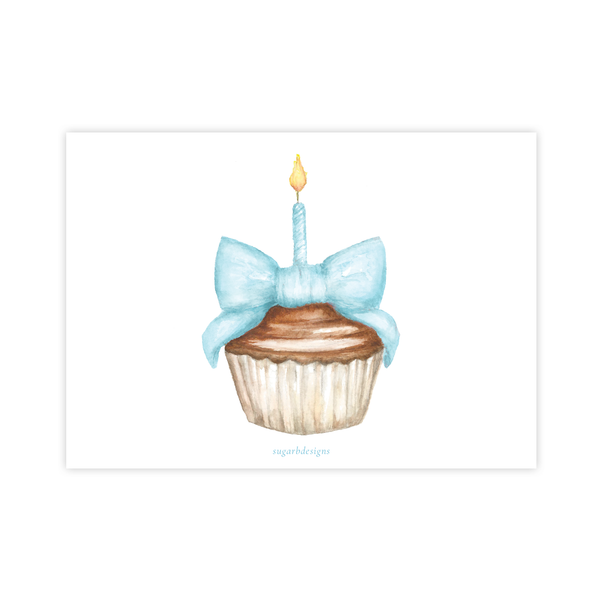 Cupcake's Blue Birthday Invitation