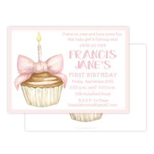 Cupcake's Pink Birthday Invitation
