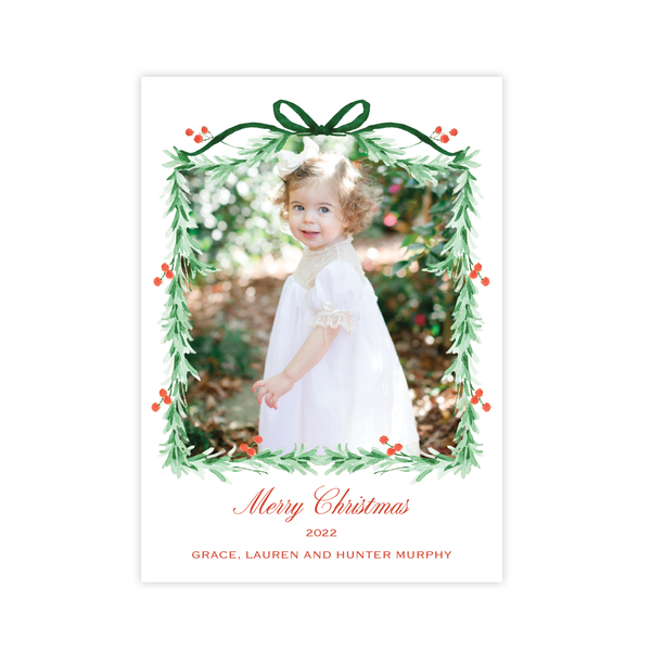 Dutton Wreath Christmas Card Portrait
