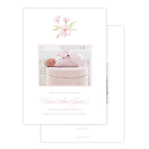 Dogwood Blooms Birth Announcement