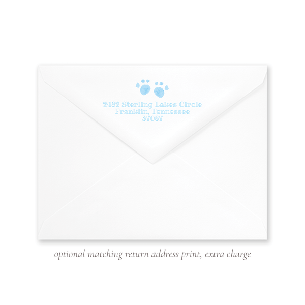 Doodle Pup Blue Flat Stationery