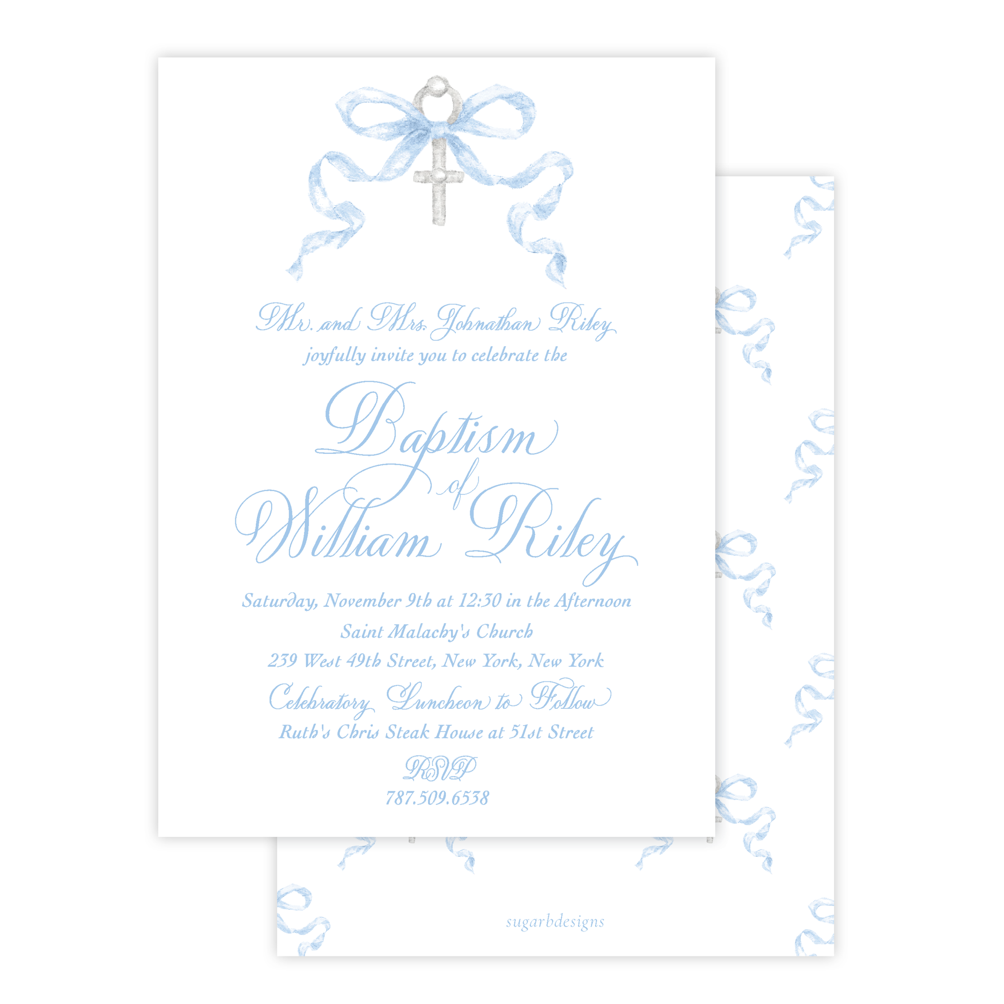 Baptism Invitation Design Baptism Invitation 'Knight's Arrival' For