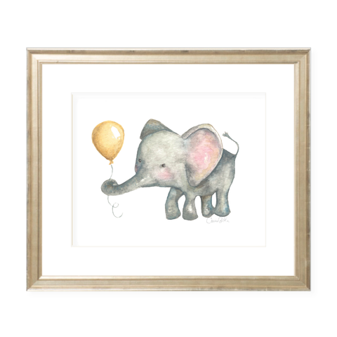 Elie and Balloon Watercolor Print