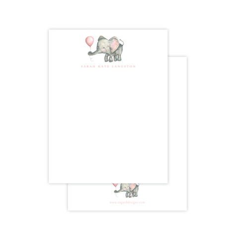 Elie and Balloon Pink Flat Stationery