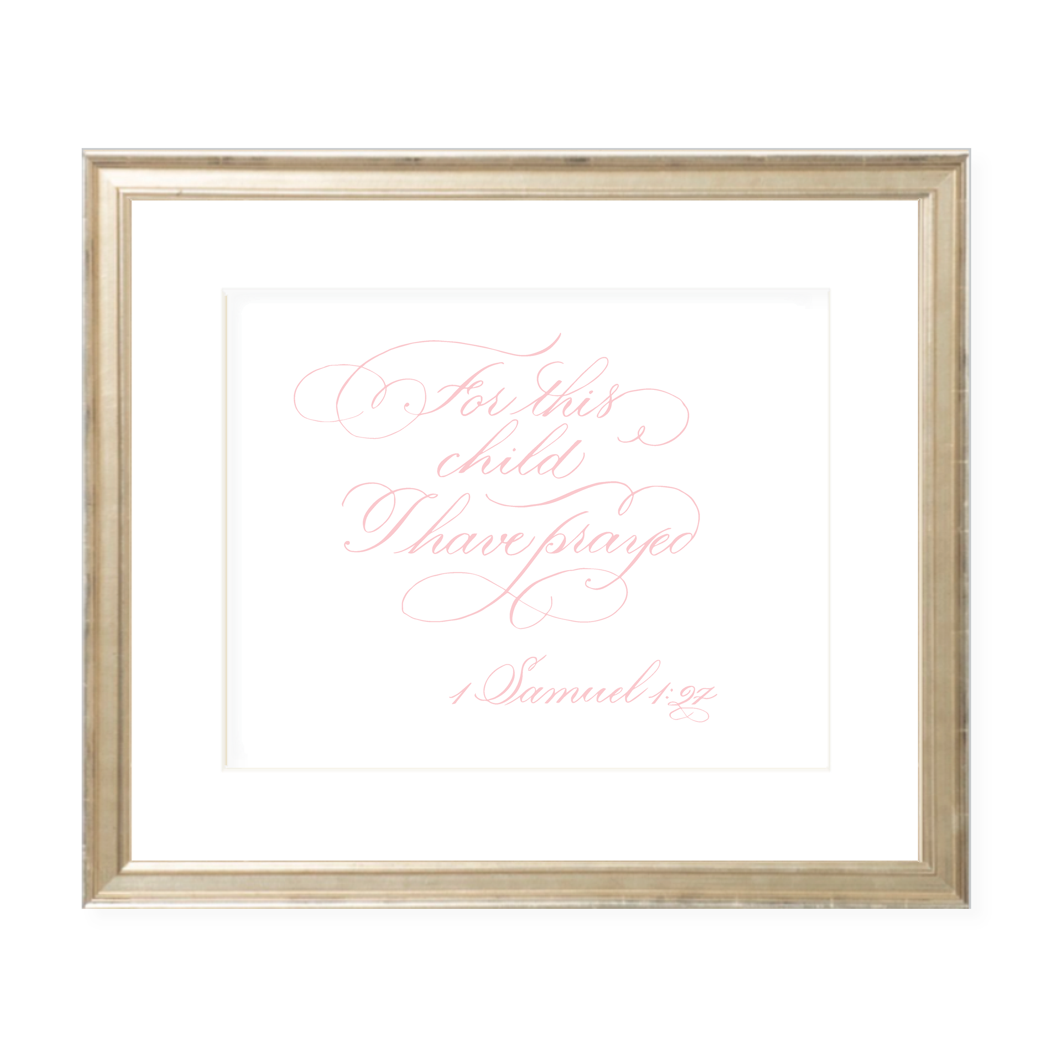 For This Child Pink Calligraphy Landscape Watercolor Print
