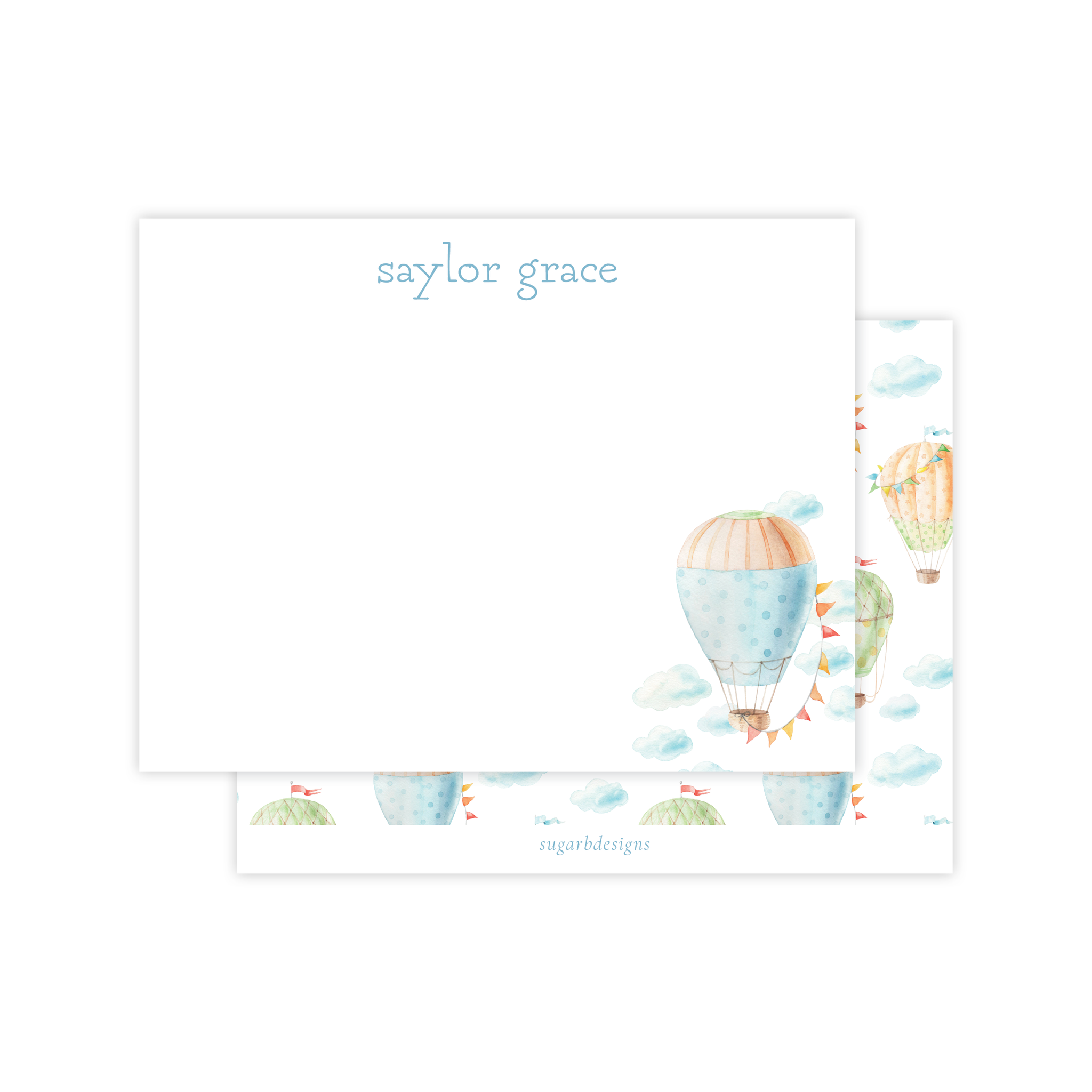 Fly High Hot Air Balloon Flat Stationery