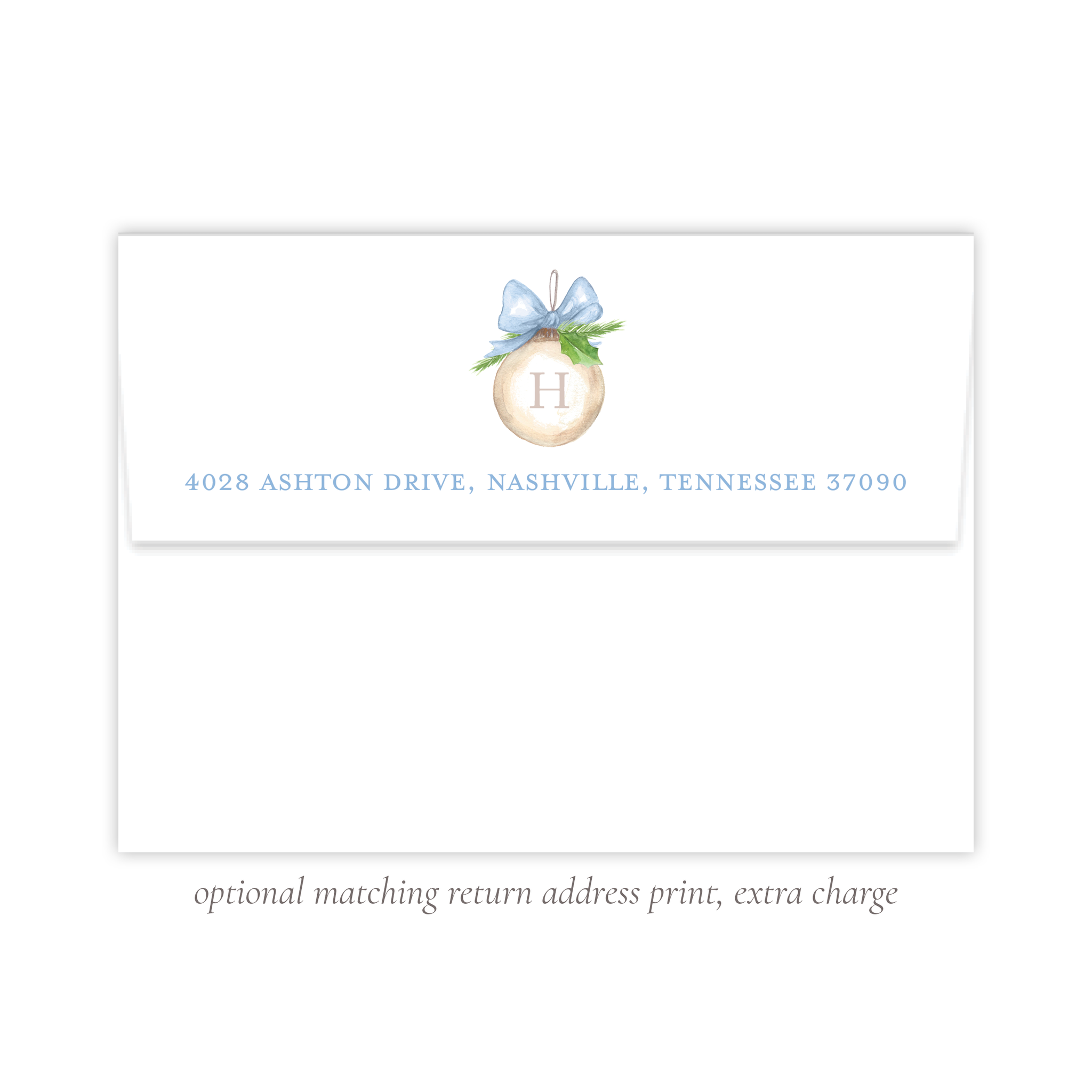 Franklin Ornament Blue Return Address Print