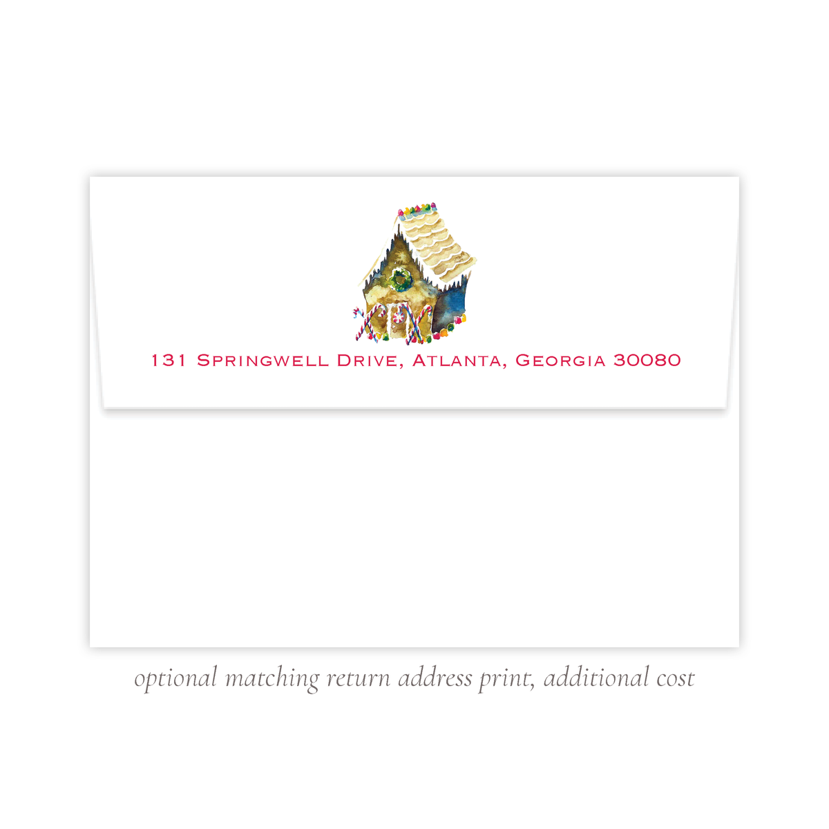 Gingerbread Greetings A7 Return Address Print – Sugar B Designs