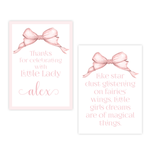 Gable Bow Pink 4 Bar Party Favor Gift Tag