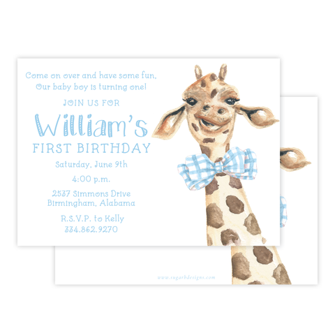 George the Giraffe Birthday Invitation