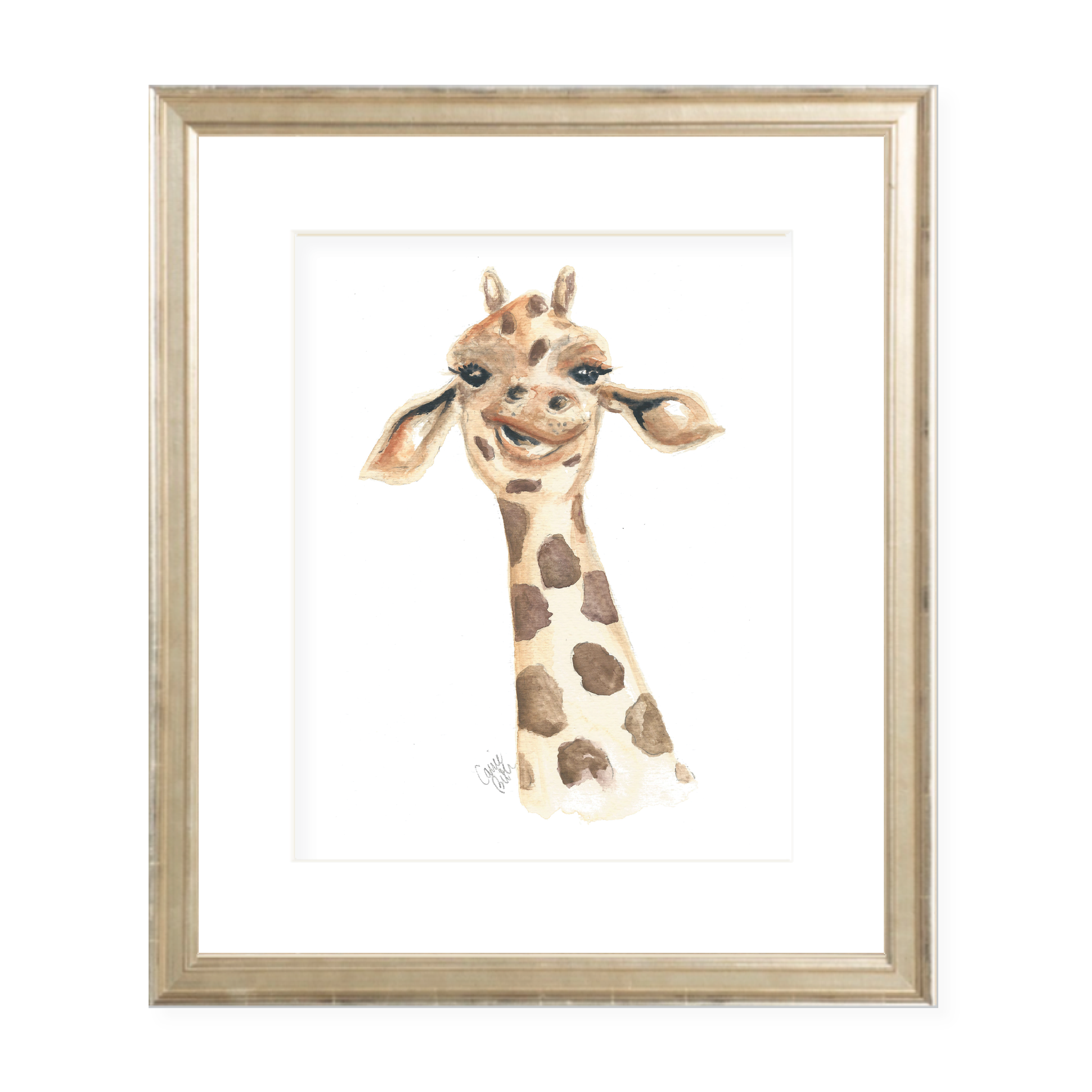 George the Giraffe Watercolor Print