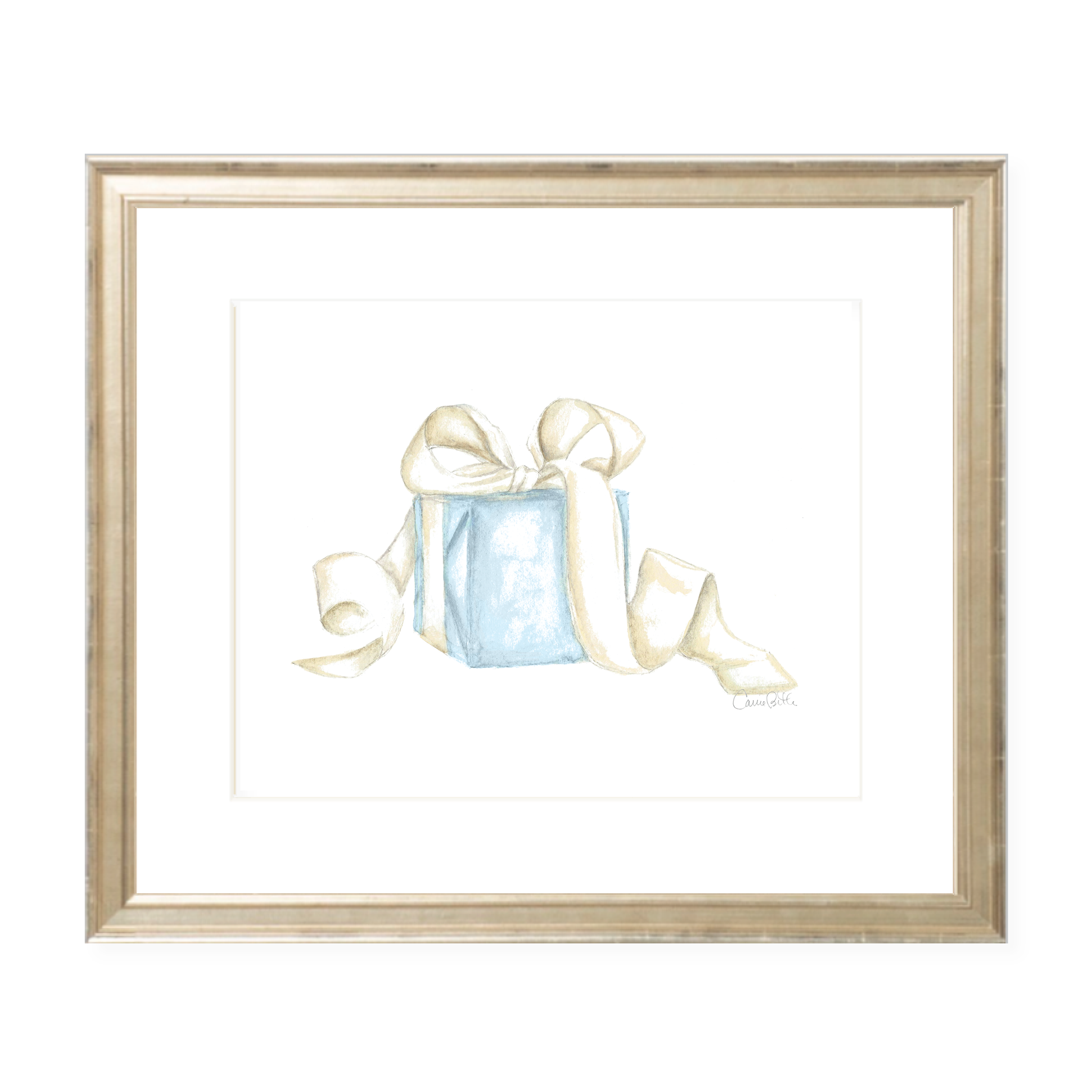 Given with Love Blue Watercolor Print