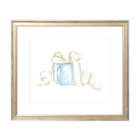 Given with Love Blue Watercolor Print