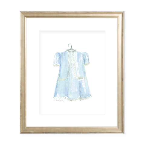 Grace Dress Blue Watercolor Print