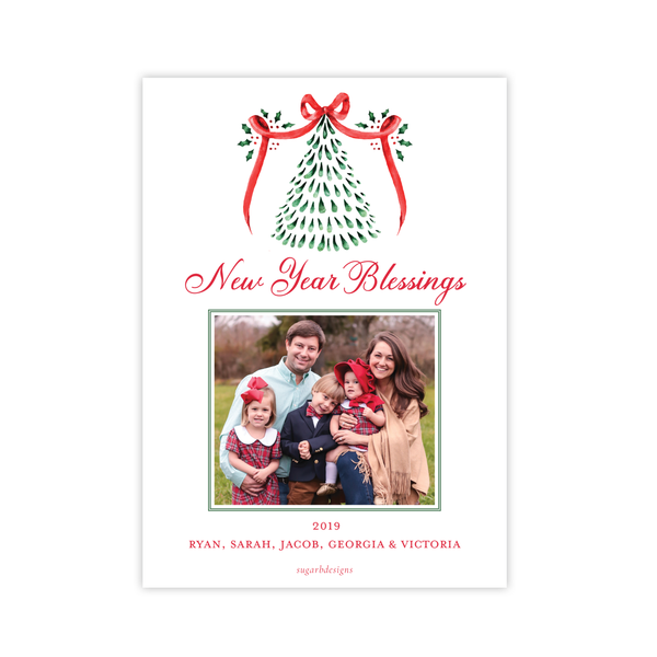 Harris Tree Red Portrait Christmas Card