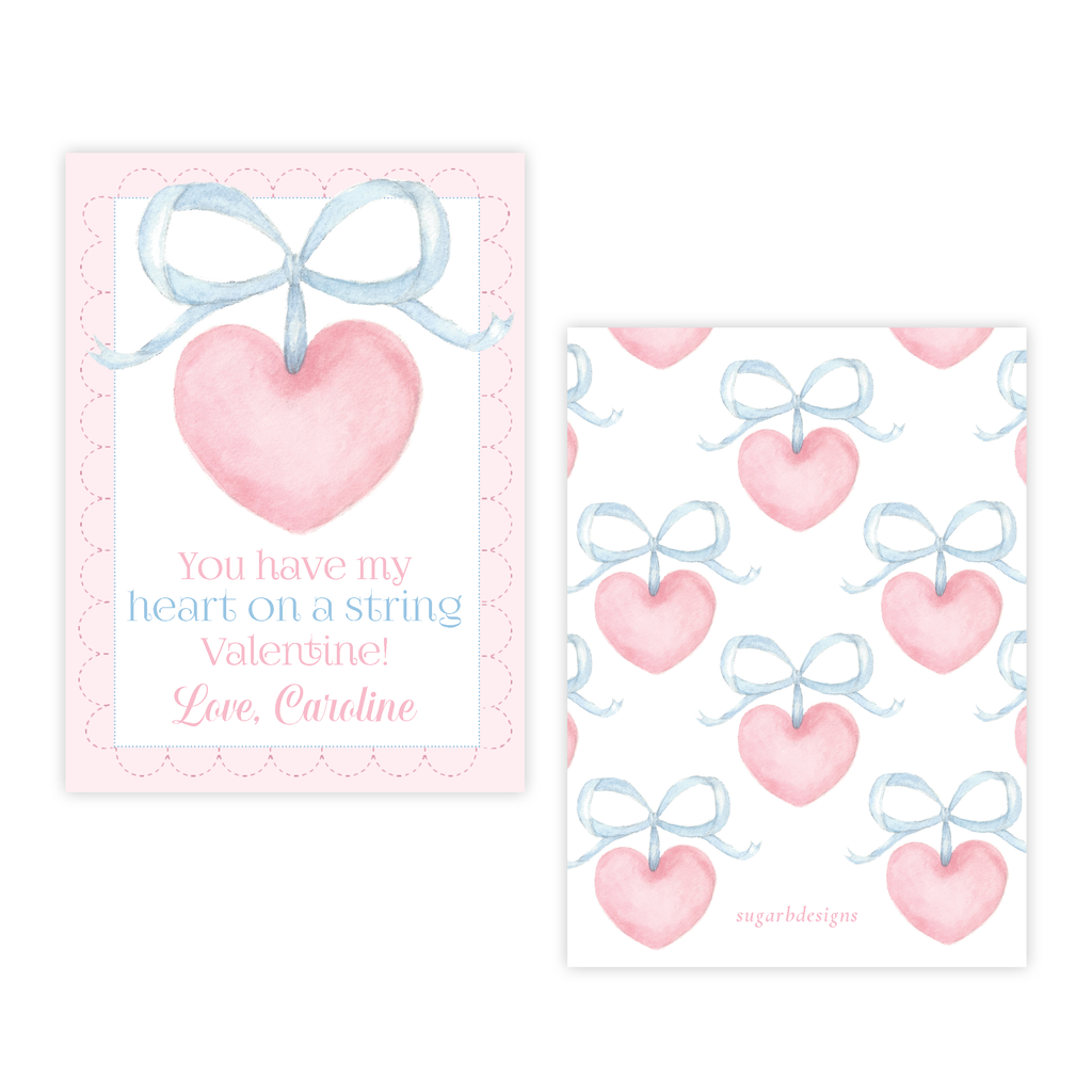 Heart on a String Valentine Card