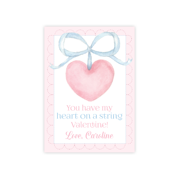 Heart on a String Valentine Card