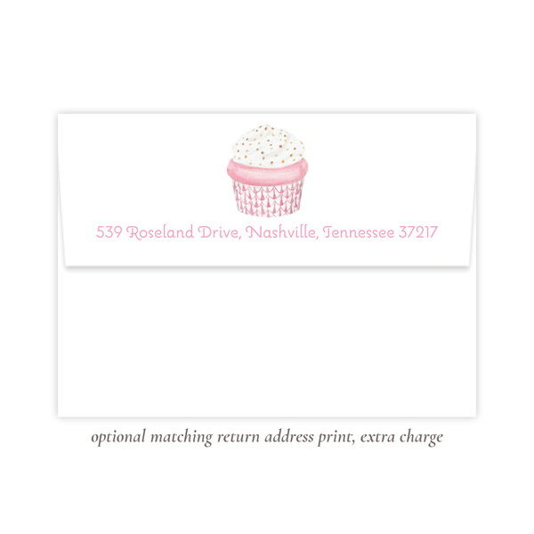 Herend Cupcake Pink Flat Stationery