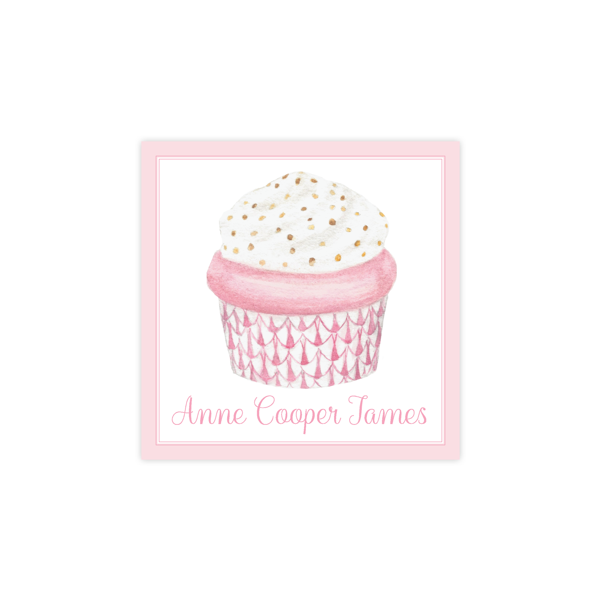 Herend Cupcake Pink Square Sticker