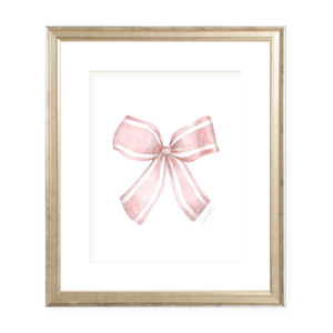 Isabelle Bow Pink Watercolor Print by Sugar B Designs