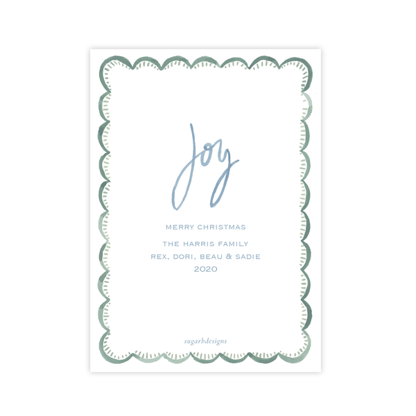 Joy Joy Joy Christmas Card Portrait