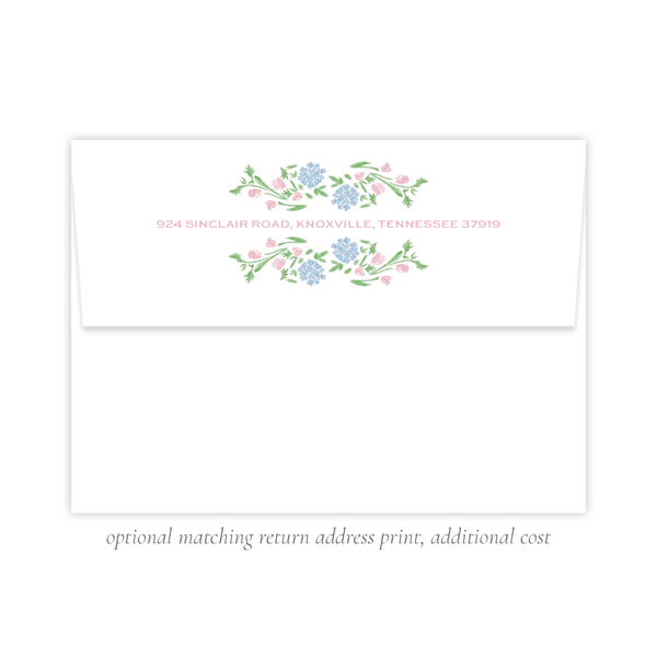 Lou Lou Floral Monogram Wreath Birth Announcement
