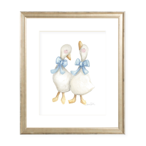 Laurie's Ducks Portrait Watercolor Print