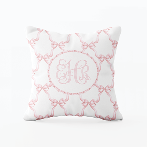 Leslee Pink Bow Pillow