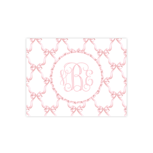 Leslee Bow Pink Fold Over Stationery