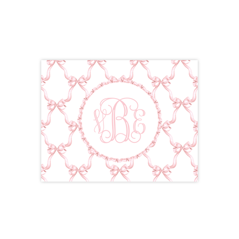 Leslee Bow Pink Fold Over Stationery